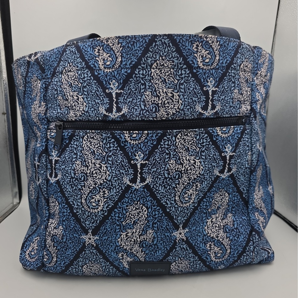 Vera Bradley Vera Tote Seahorse of Course Pattern Large Drawstring Tote Bag
